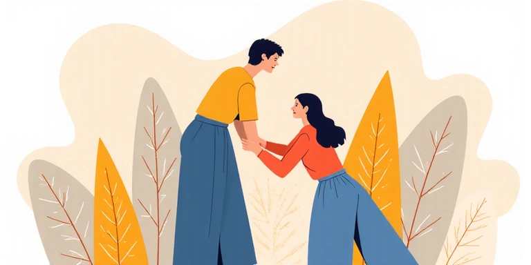 Abstract image of a person receiving support